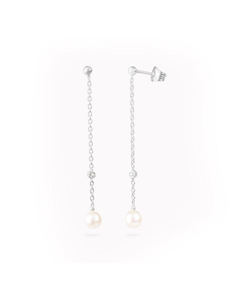 Coco dangling pearls silver 1