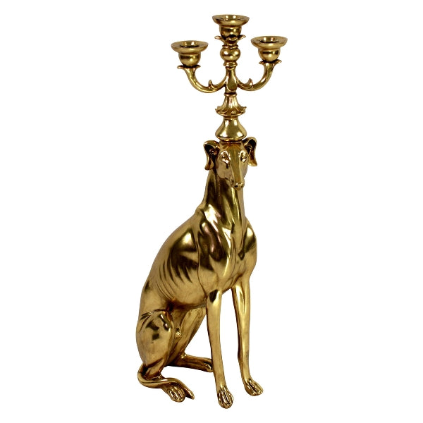 Greyhound Candleholder Gold 2