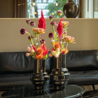 Glassvase sort 2 størrelser 3