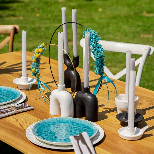 Nordic Candle Holder Black/White 6