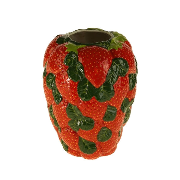 Jordbær vase i grønn/rød 3