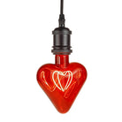 LED heart filament bulb, red 2