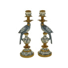 Papegøye lysestake  Blå i par 9x9x28 cm 1