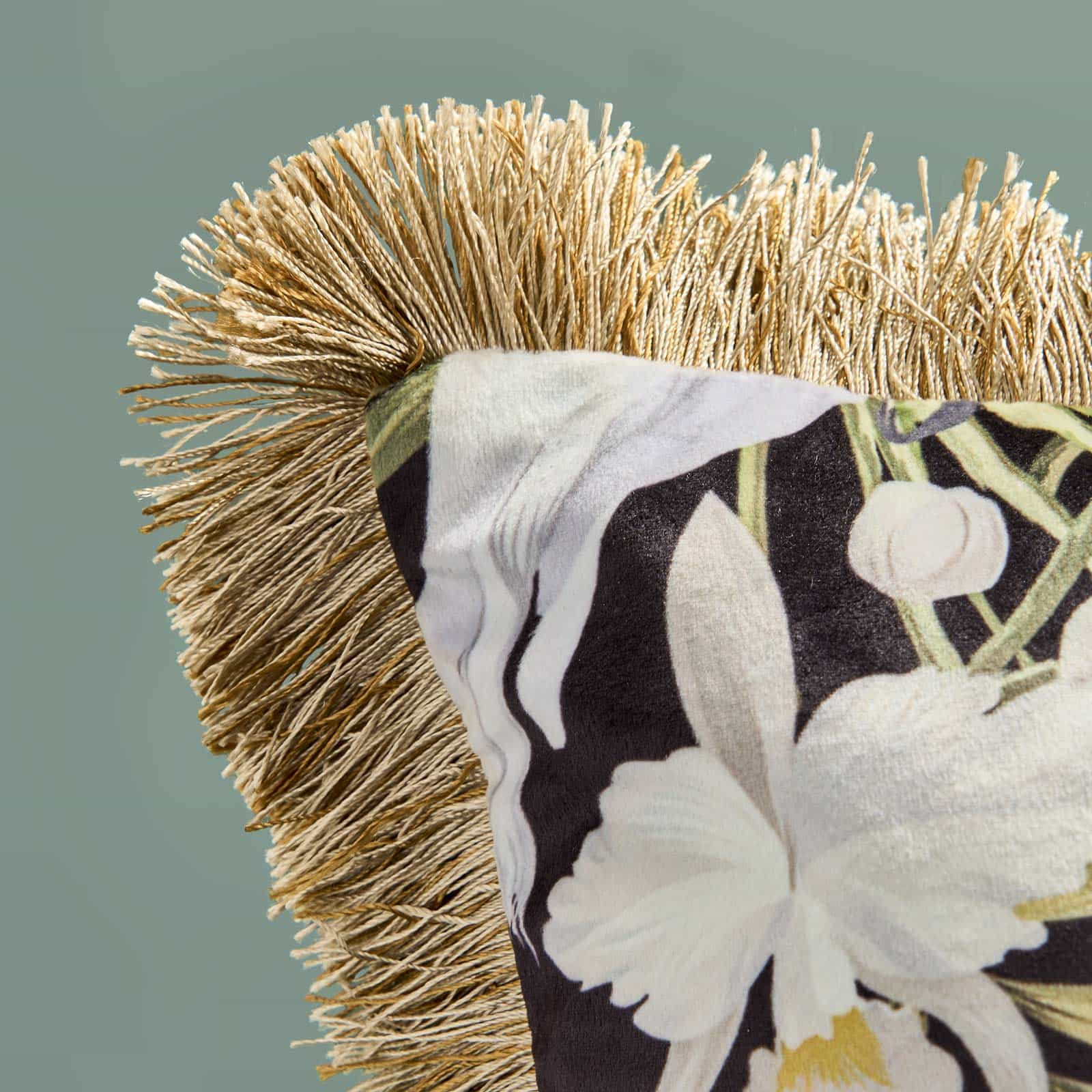 Palmette & parrot pyntepute med frynser 3