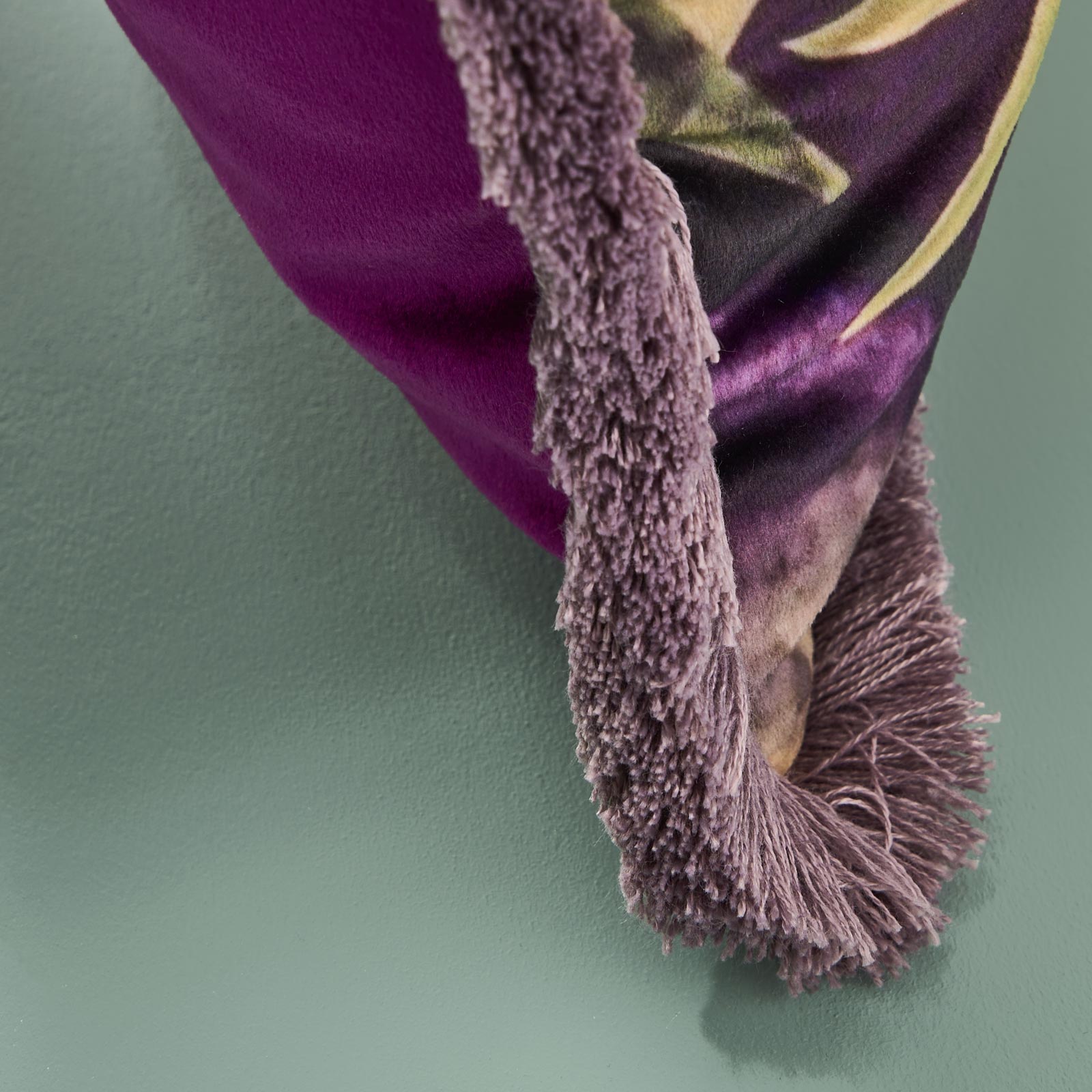 Strelitzia & Papegøye pyntepute med frynser 5