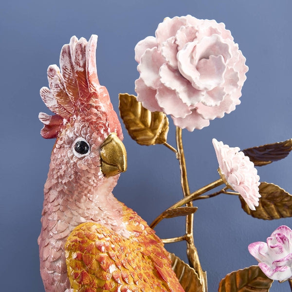 Stor Papegøye på vegg lysestake orange/gold, 2