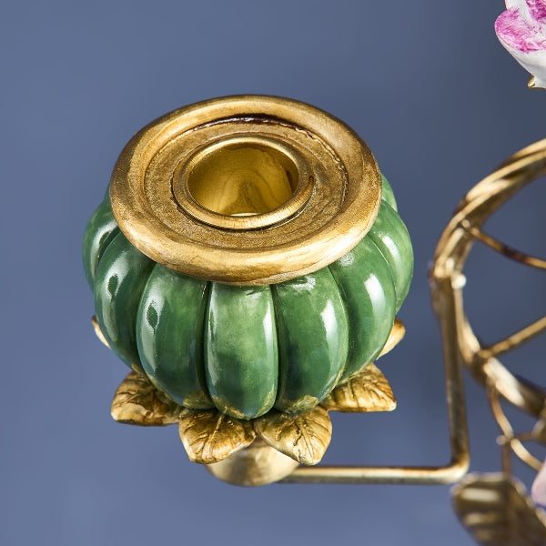 Stor Papegøye på vegg lysestake orange/gold, 3