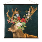Kakemono Deer with flowers veggteppe 1