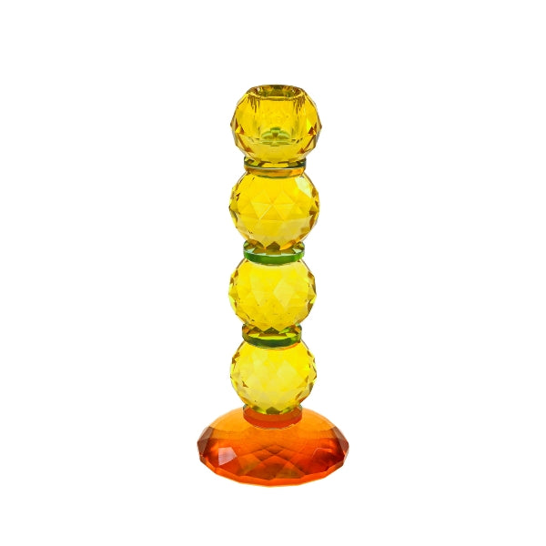 Fancy Crystal Lysestake orange/gul  Rund 22cm 1