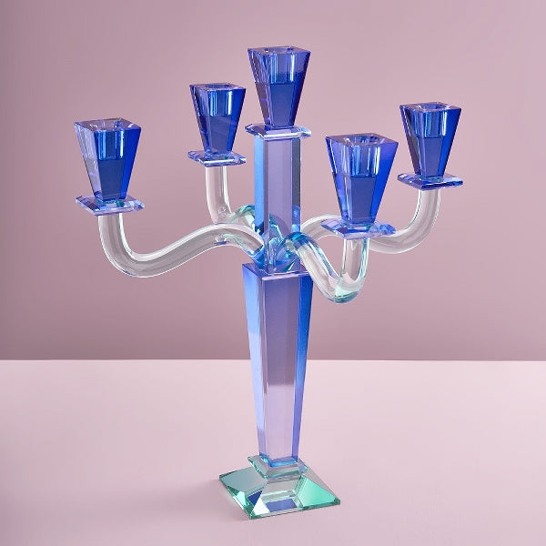 Fancy Crystal Lysestake for 5 lys 40 cm 3