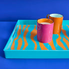 Serveringsbrett Zebra orange/turkis 2