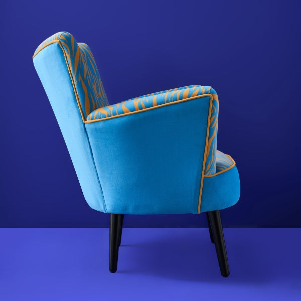 Lenestol Zebra blå/orange 2