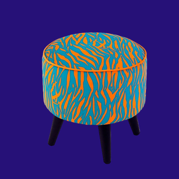 Puff Zebra blå/orange 1