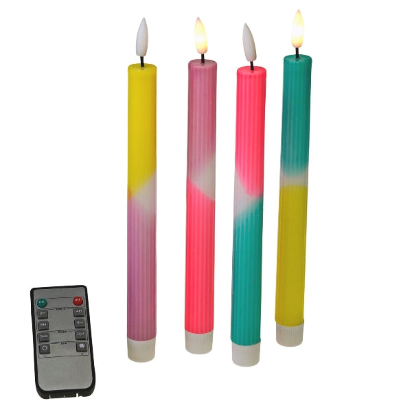 LED lyspakke med 4.stk flerfarget kronelys med fjernkontroll 2
