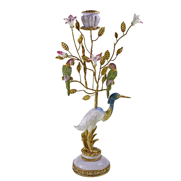 Hegre og papegøye lysestake 1