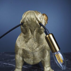 Bulldog bordlampe gull 2