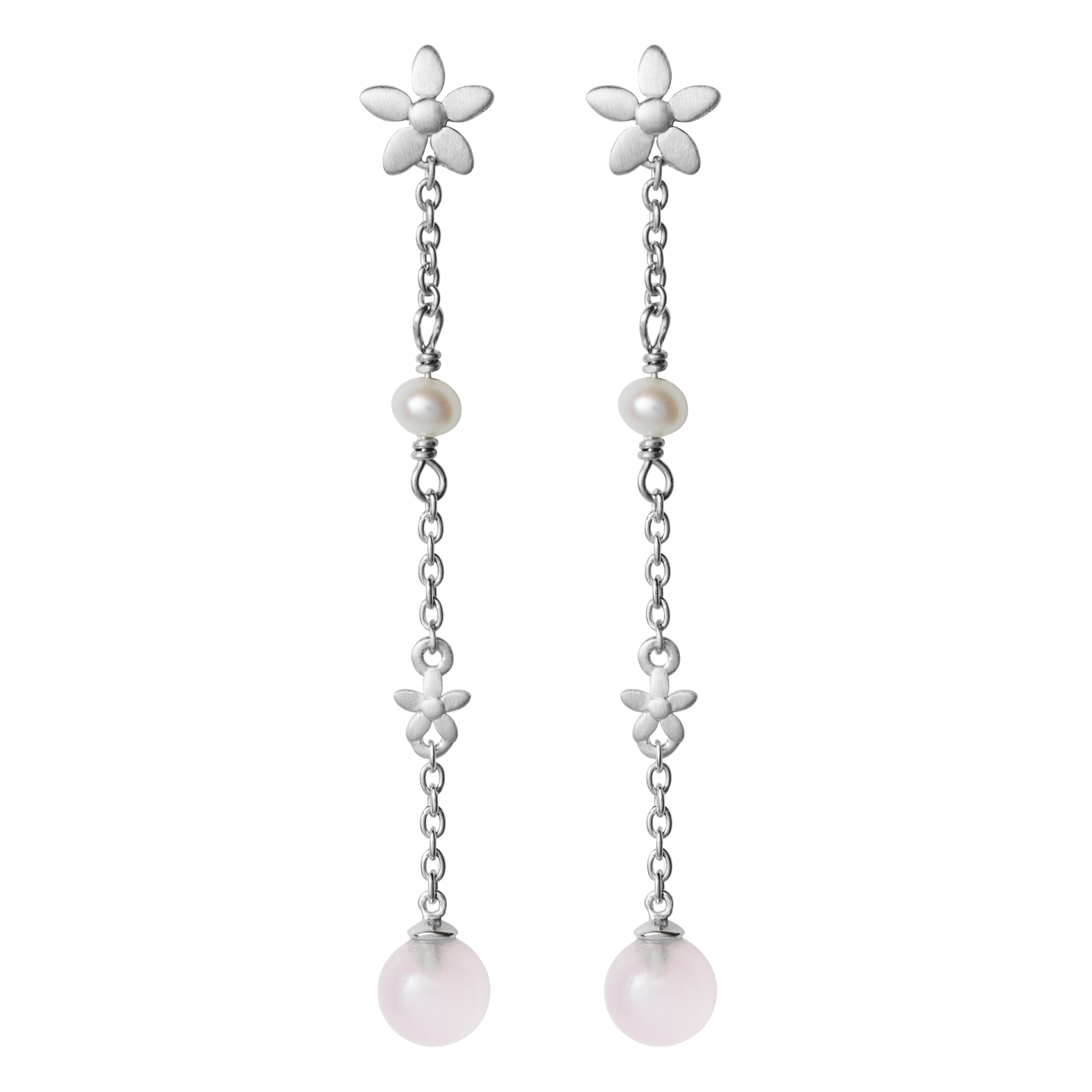 Posy Øredobber Sølv Rosa 1