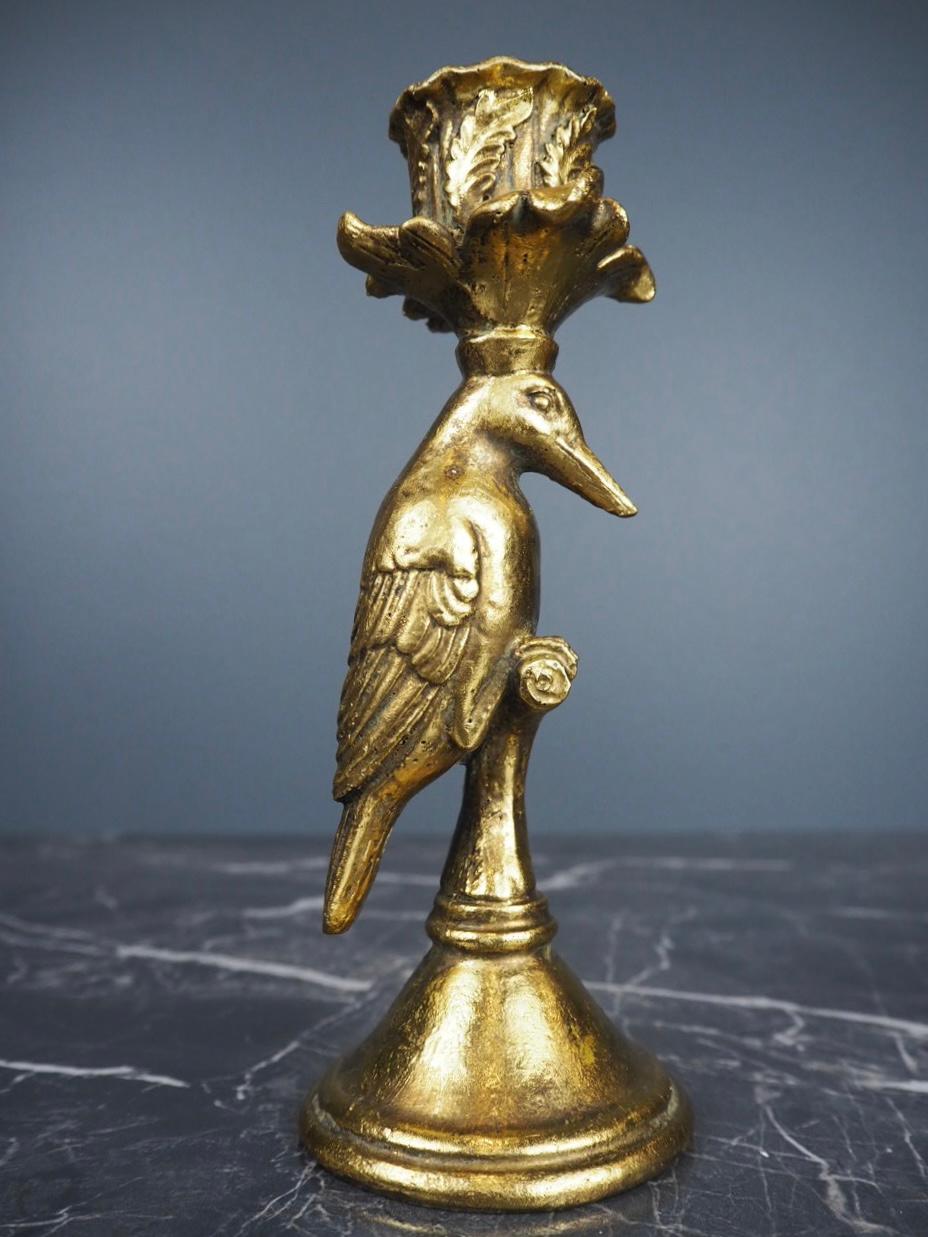 Fugl lysestake i gull 1