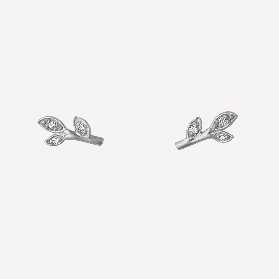 Jungle Ivy sparkle leaf ørestikker sølv 1