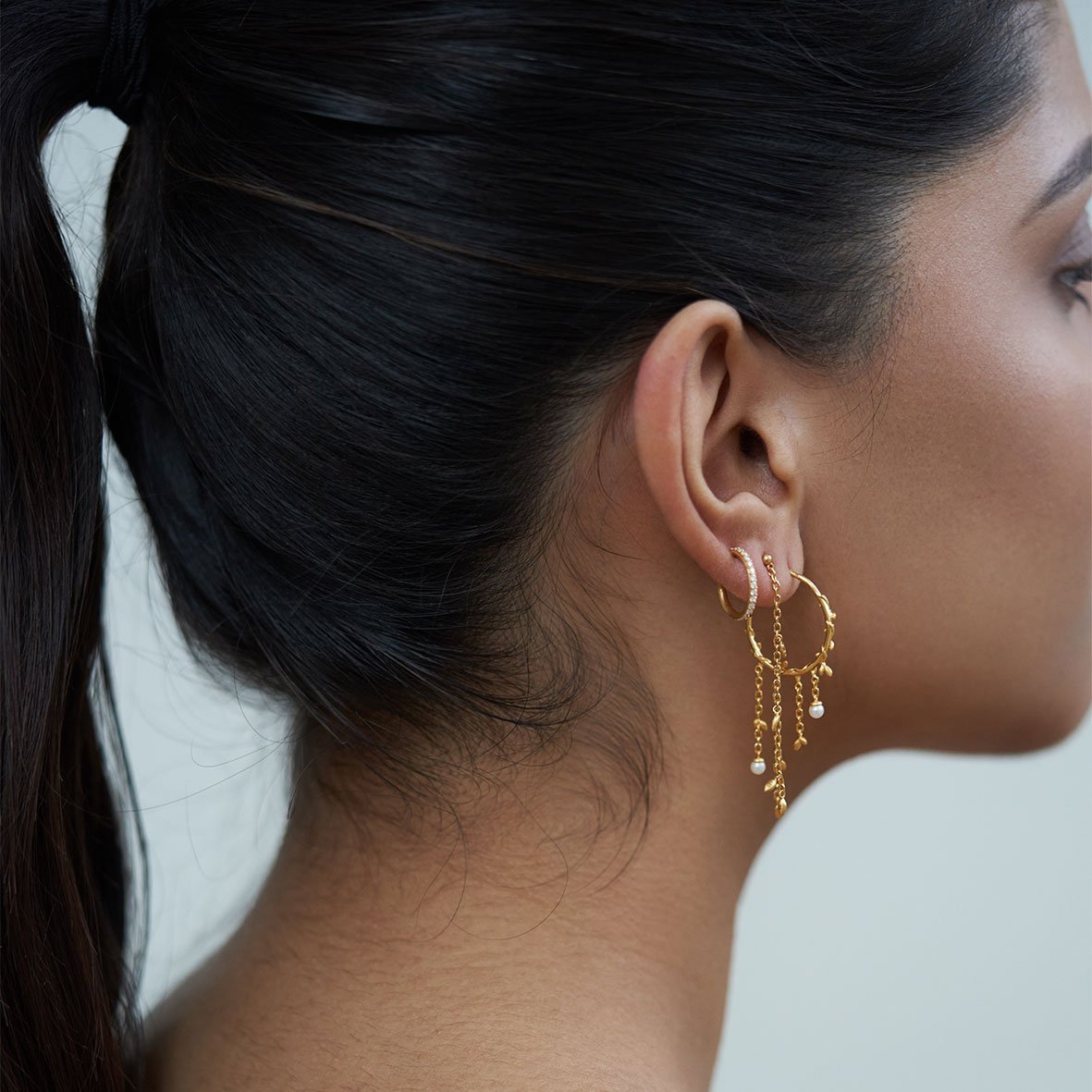 Jungle Ivy string øreringer sølv 2