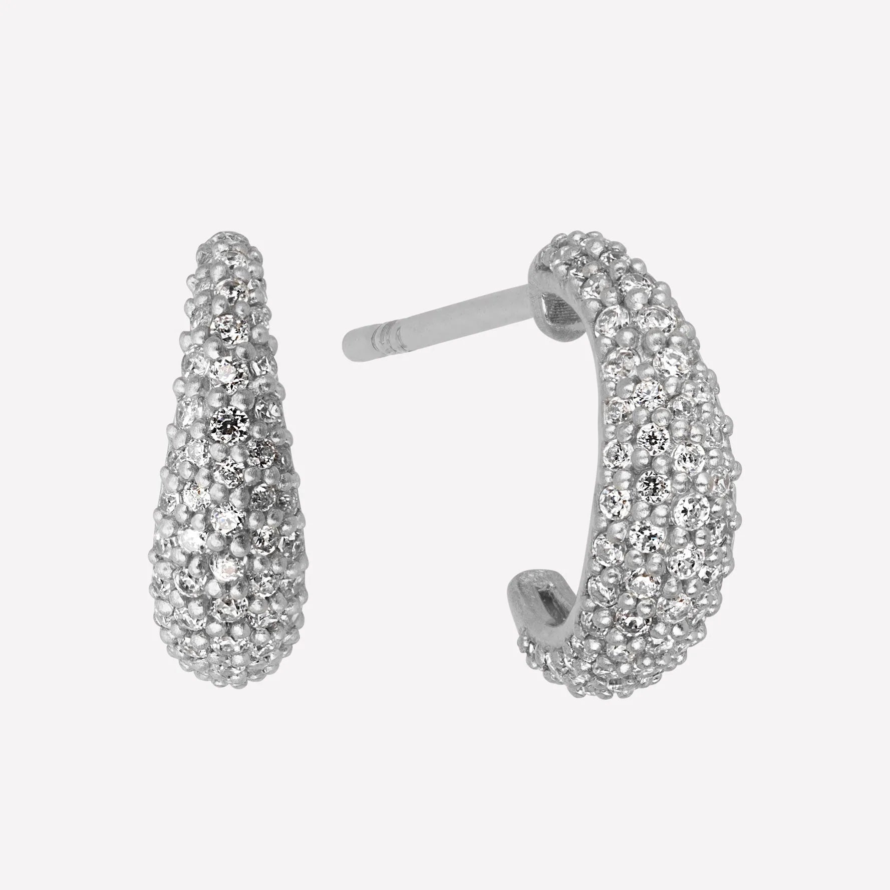 Ocean Flow Sparkle Hoops Sølv 1