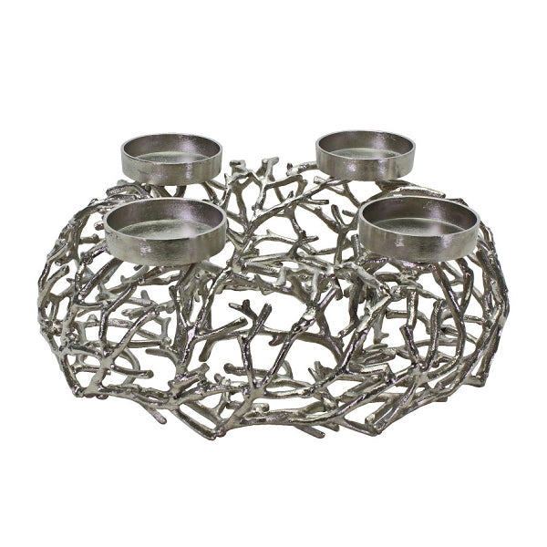 Wreath 4 Candle Holder Gold 1