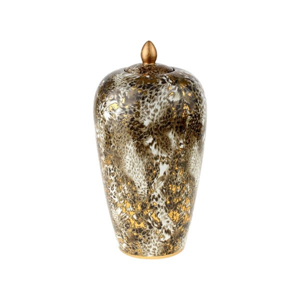 Vase med lokk i Leopard mønster 2