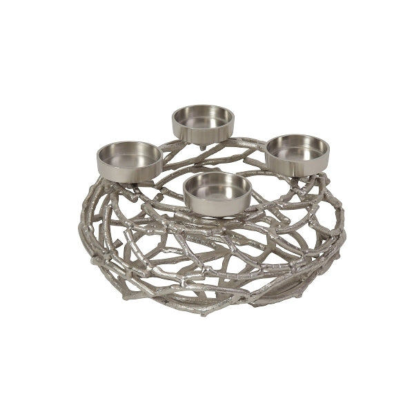 Wreath 4 Candles Gold/Silver 6