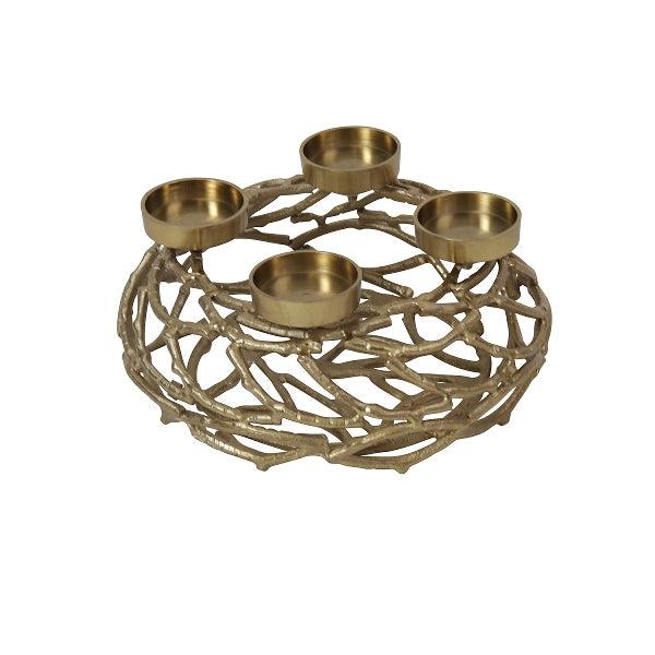 Wreath 4 Candles Gold/Silver 5