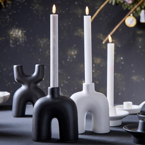Arc Candle Holder Black/White 2