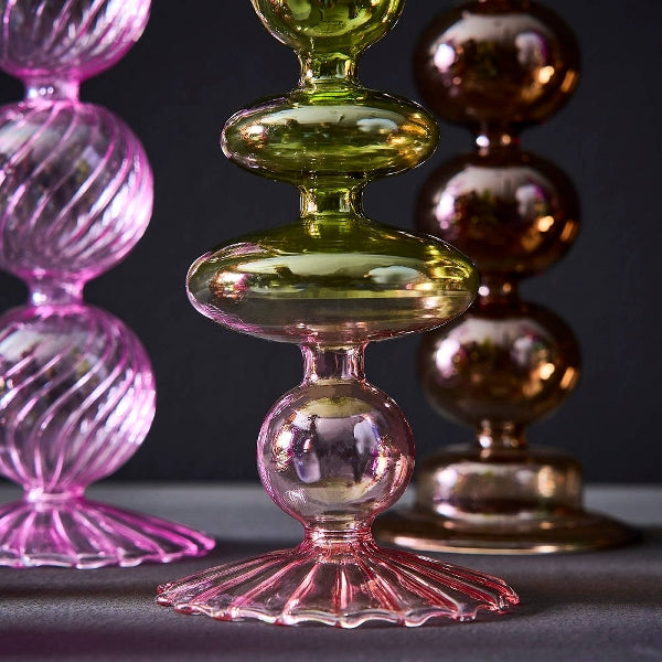 Philine Glasslysestake rosa/grønn 2