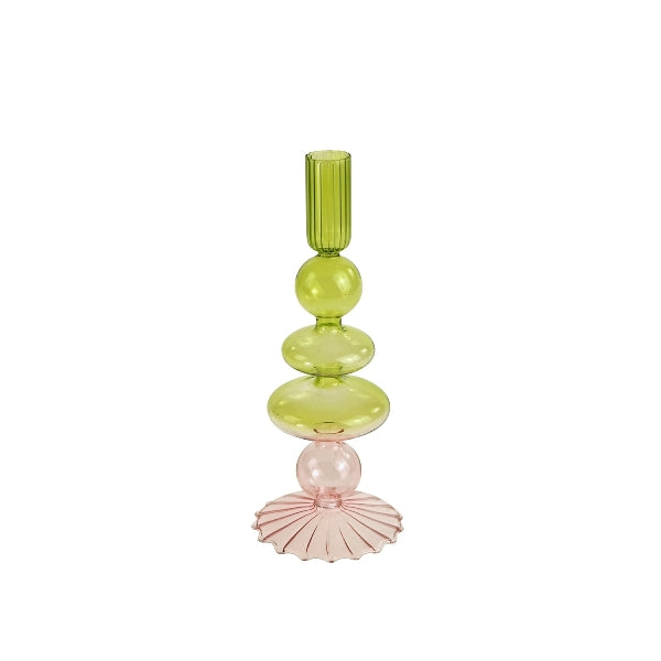 Philine Glasslysestake rosa/grønn 1