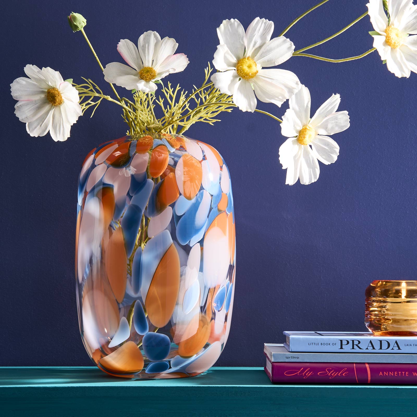 Lilly Dots Vase blå/orange 1