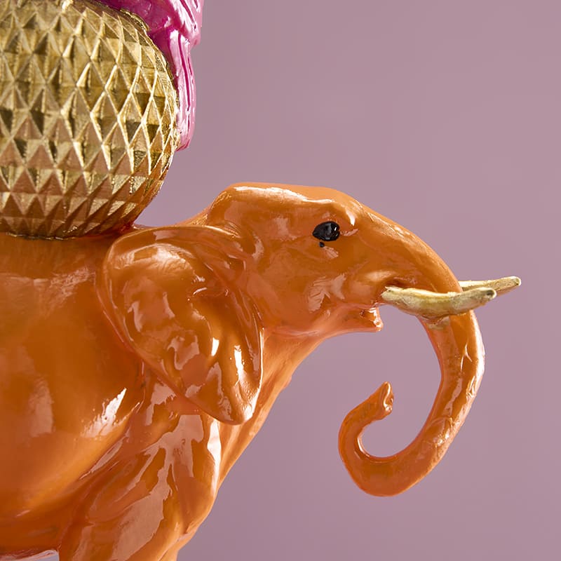 Papegøye på elefant Lysestake orange 3