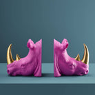Neshorn Bokstøtter i par - Magenta/ Gull 2