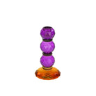 Fancy Crystal Lysestake lilla/orange Rund 17cm 1