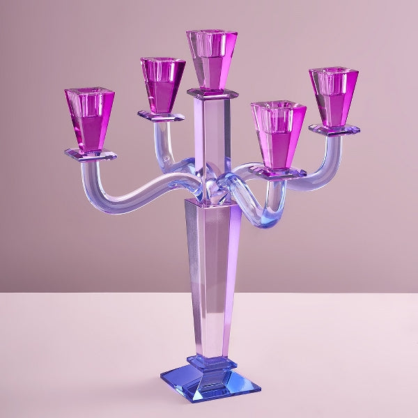 Fancy Crystal Lysestake for 5 lys 40 cm 1