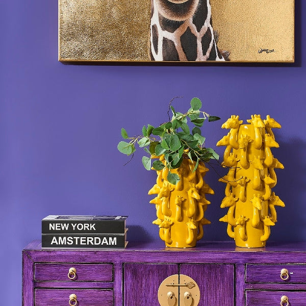 Lucie Giraffe Vase I gul  - 2 størrelser 1