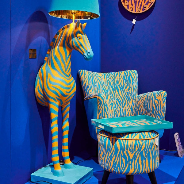 Zora gulvlampe blå/orange 1