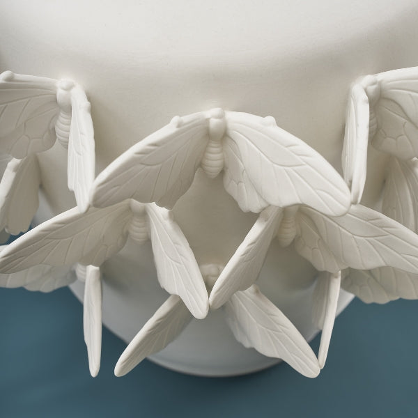 Vase Butterflies matt hvit 6