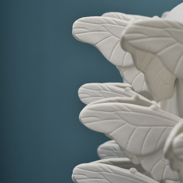 Vase Butterflies matt hvit 7