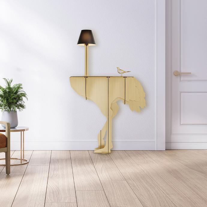Diva Lucia sidebord med lampe ,Gold - Mobilier De Compagnie  1
