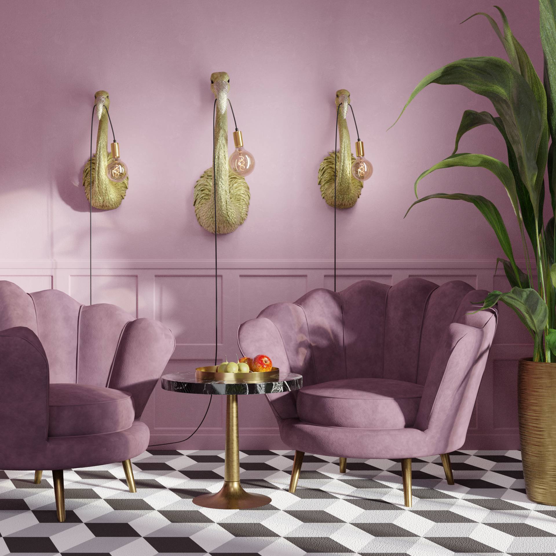 Flamingo Tiffany vegglampe 8