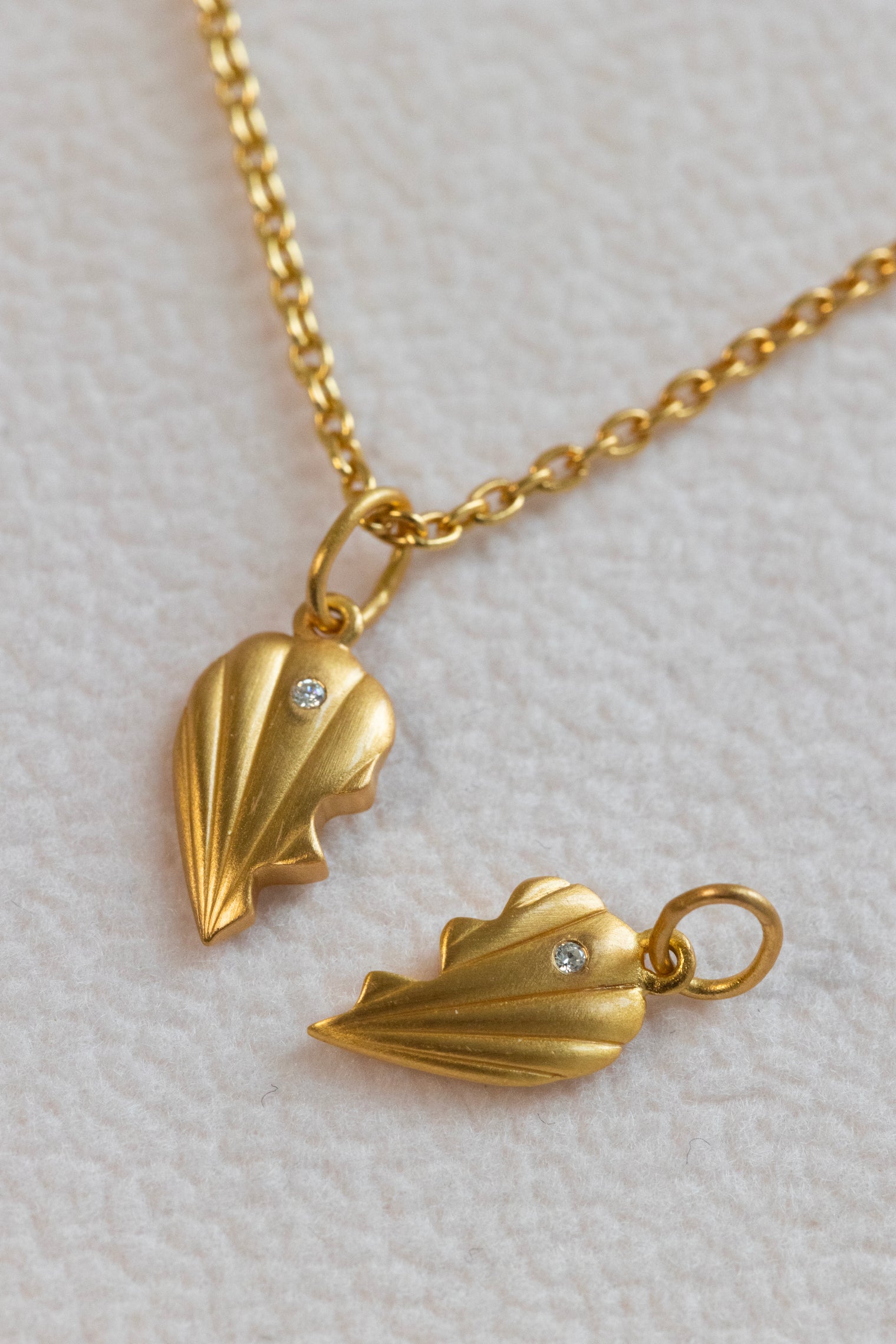 Just Love Half Pendant Gold - Left 2