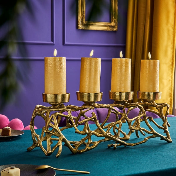 Candle Stand 4 Holder Gold 1