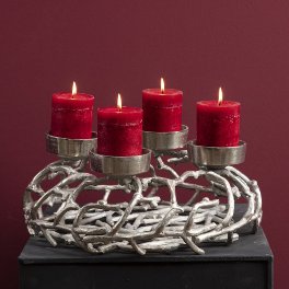 Wreath 4 Candles Gold/Silver 1